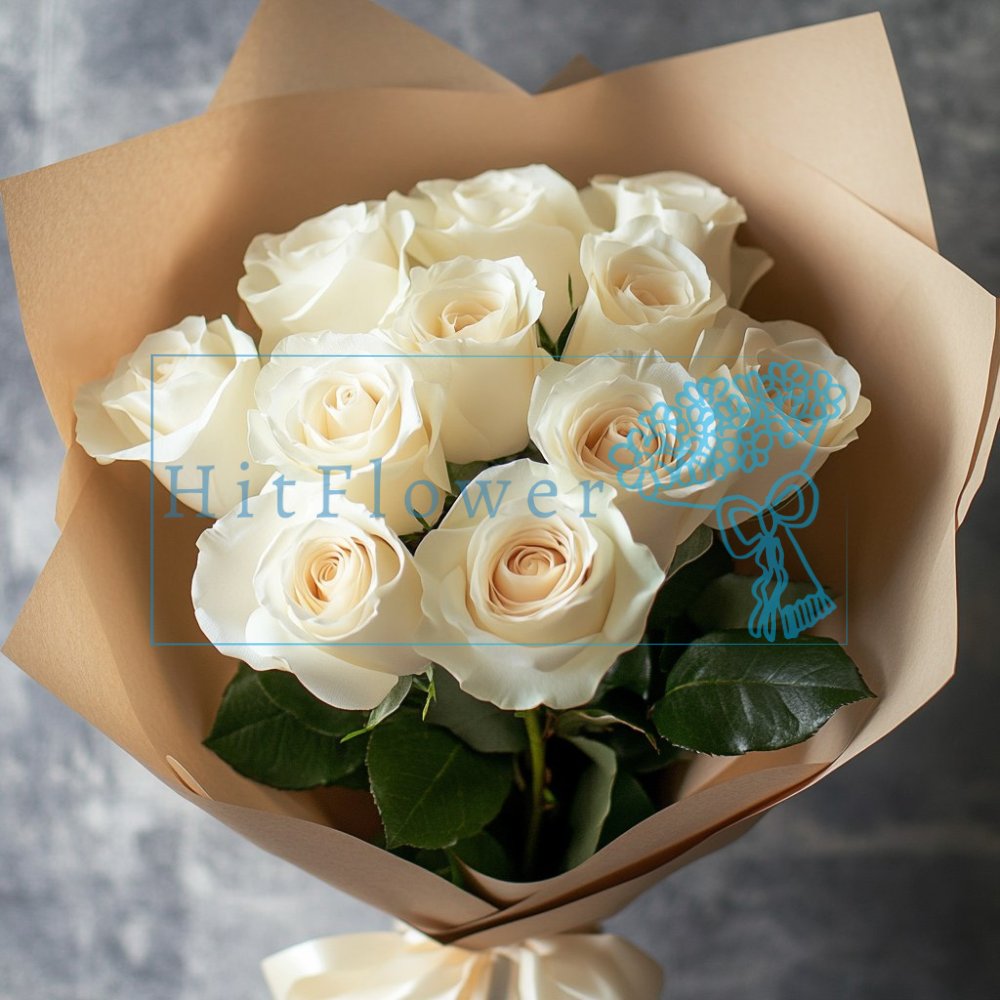Букет роз 11 белых роз